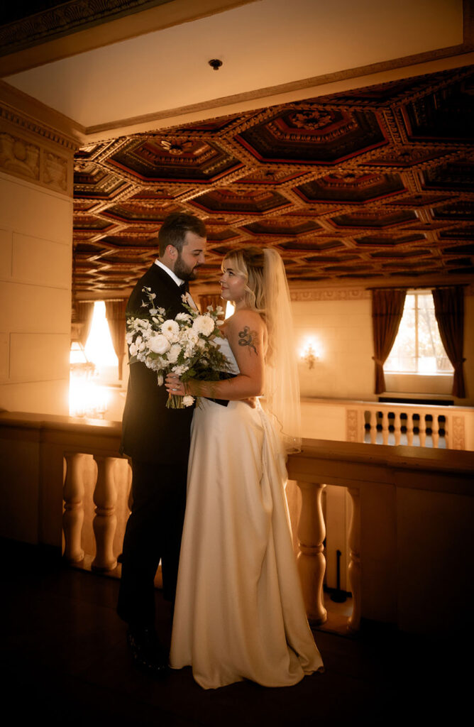 Bride and groom at Omni William Penn Hotel Wedding