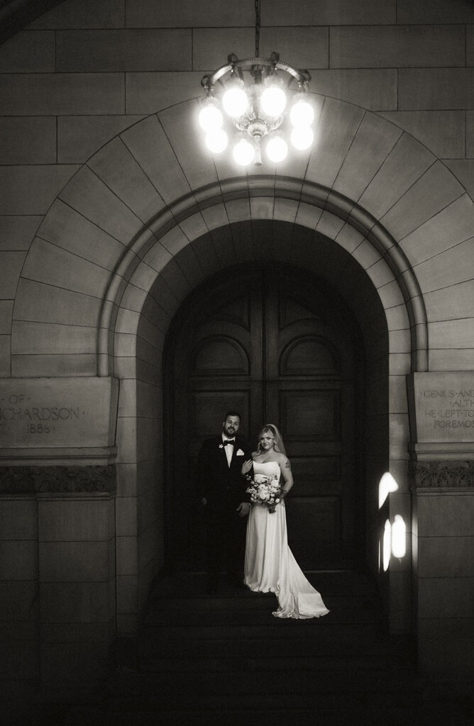 BW Bride and Groom at the Wedding 