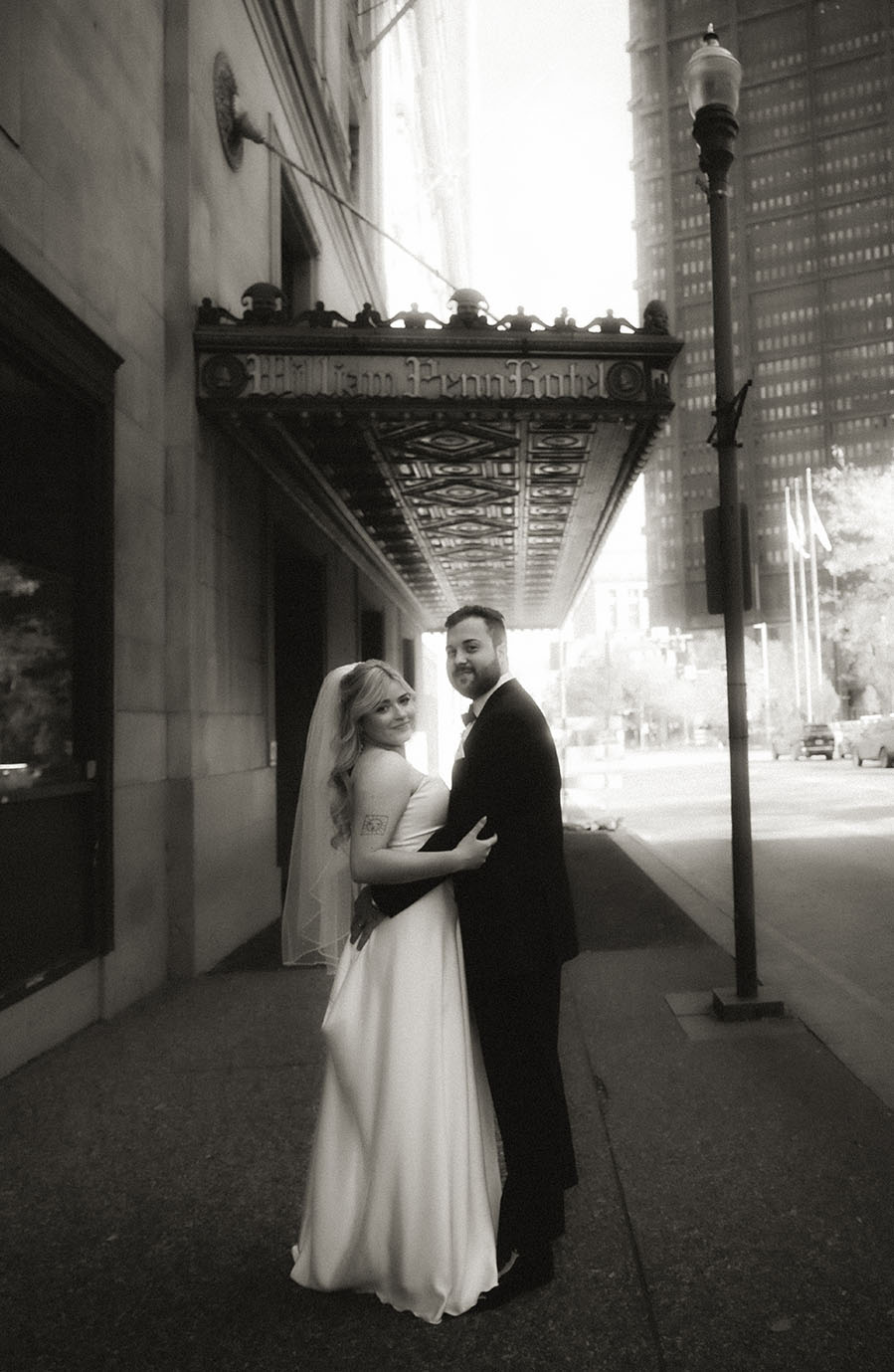 Bride and Groom at Omni William Penn Hotel