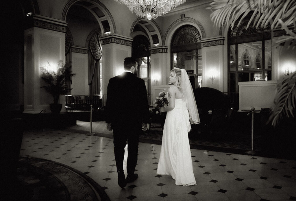 Bride and groom at Omni William Penn Hotel Wedding