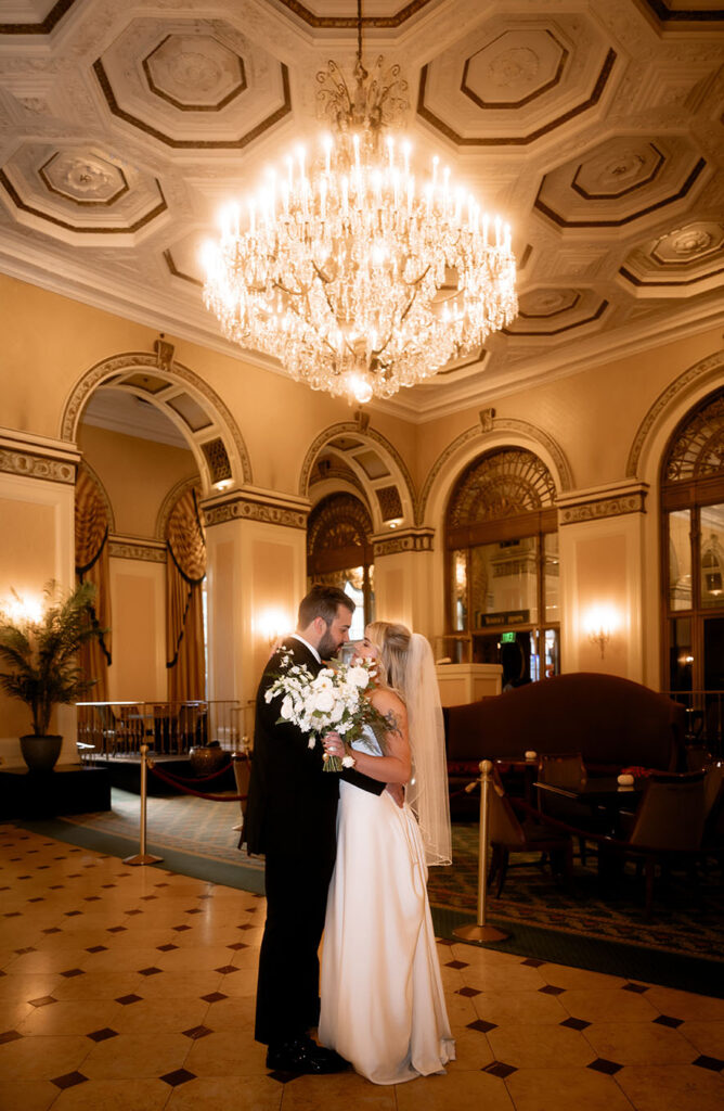 Bride and groom at Omni William Penn Hotel Wedding