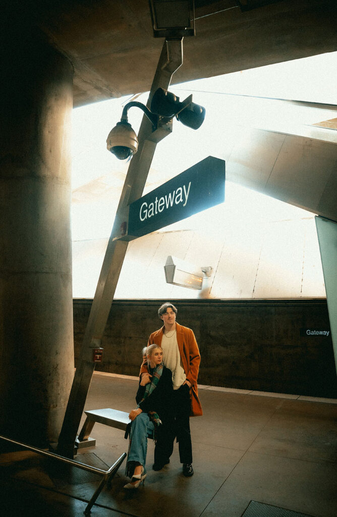 Couple waiting for their train at Subway Station