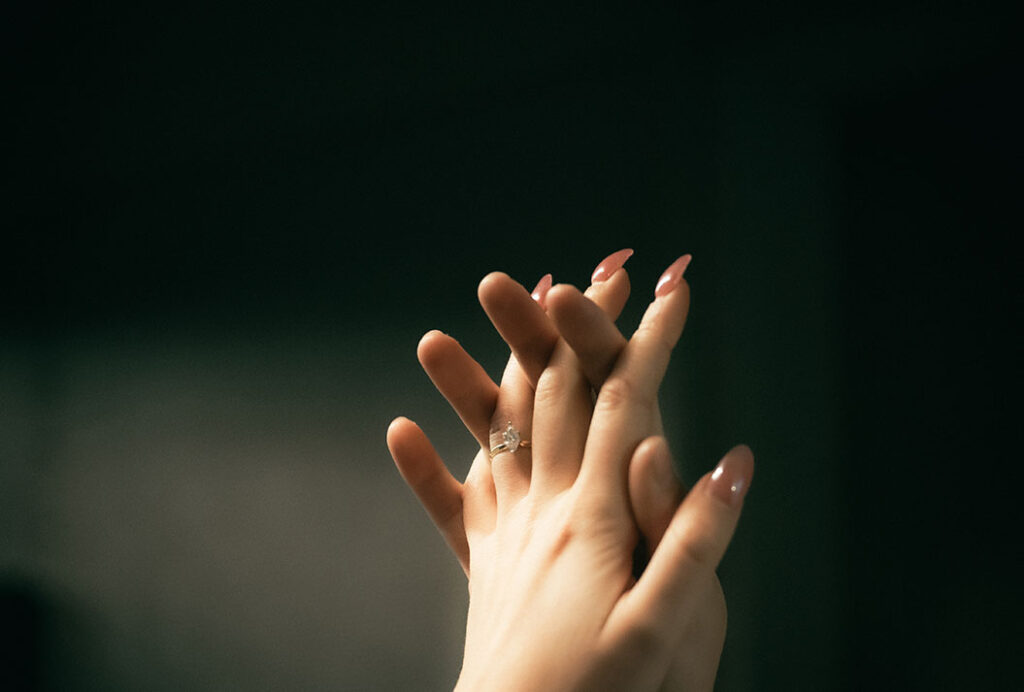 Hands of Engaged Couple in Pittsburgh