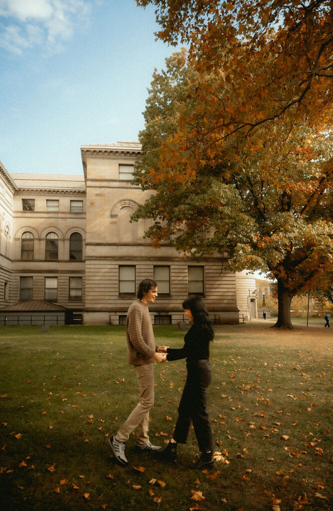 Couple dancing in Oakland Field in Pittsburgh