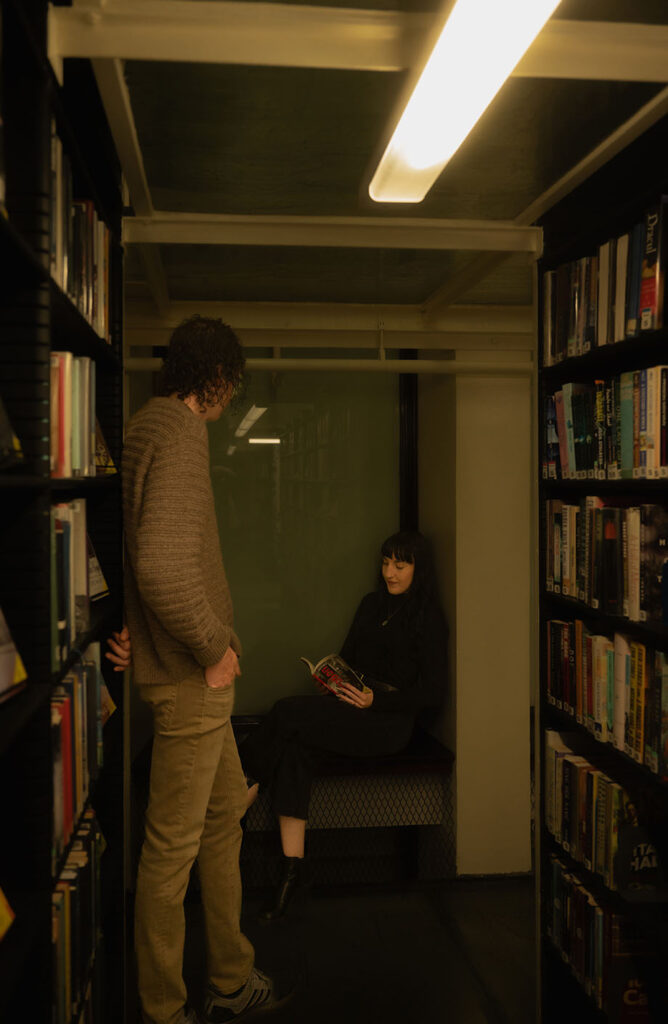 Couple reading at Carnegie LIbrary