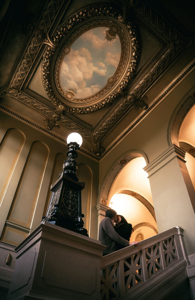 Couple Embracing each other at Carnegie Library