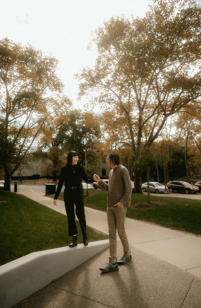 Engaged Couple in Oakland Pittsburgh