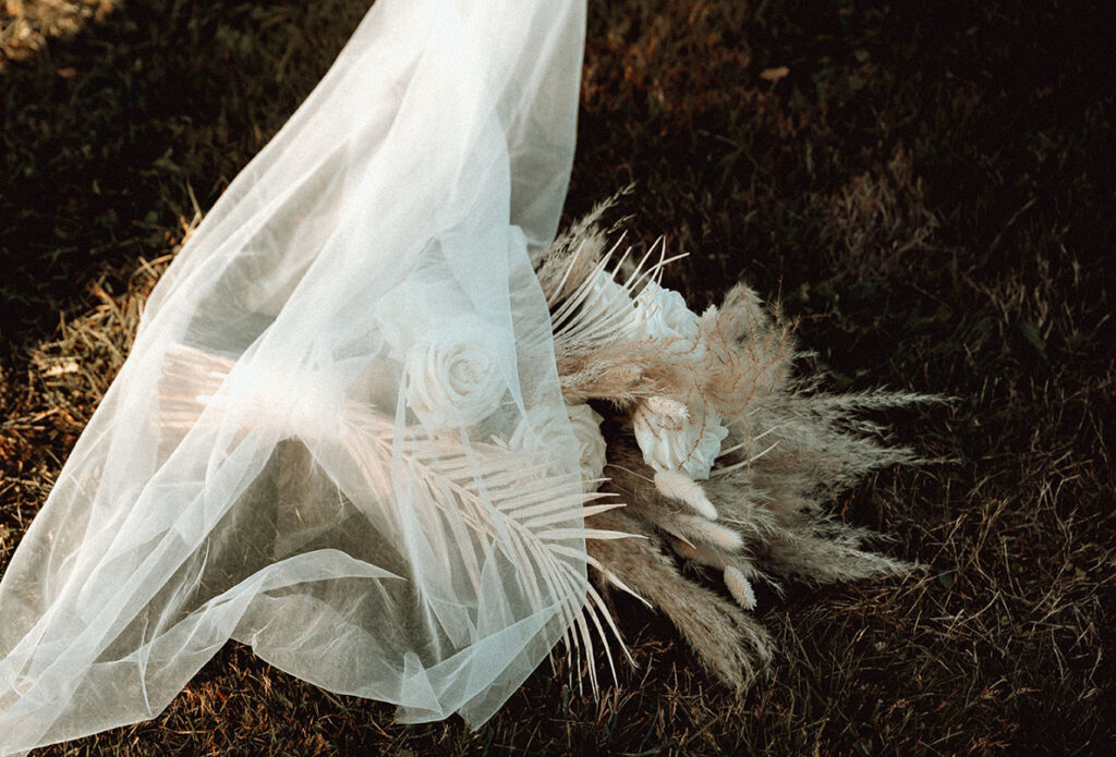 Bridal Bouquet with veil on top