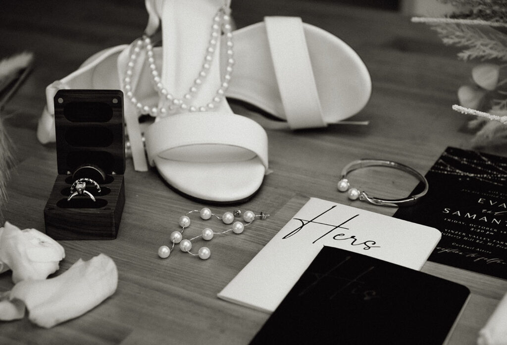 BW Wedding Flat Lay