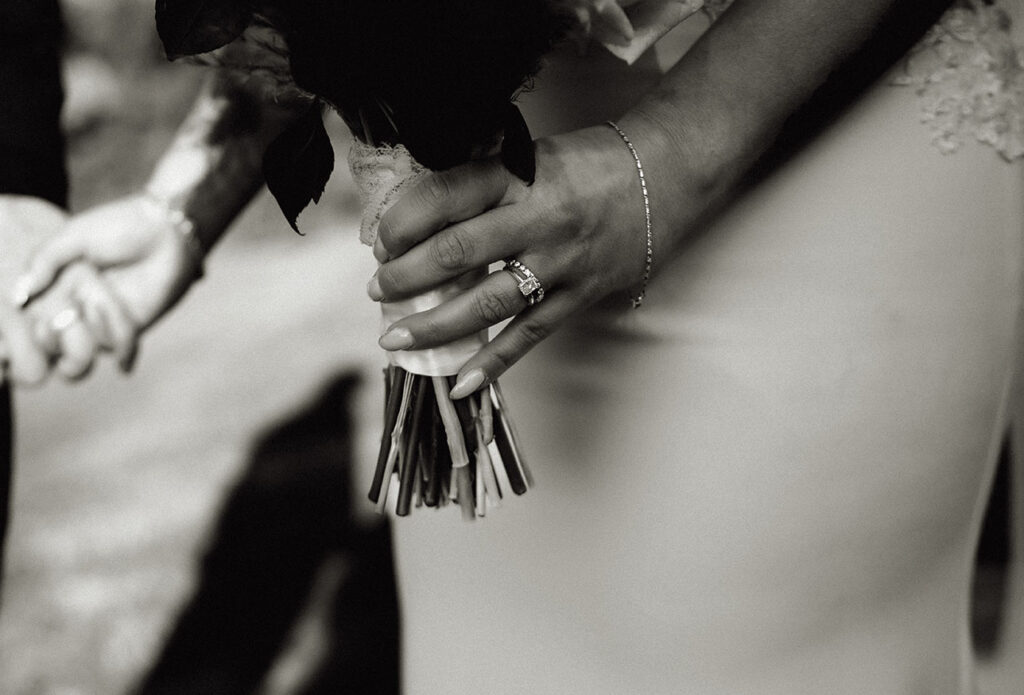 Bride holding her bouquet 