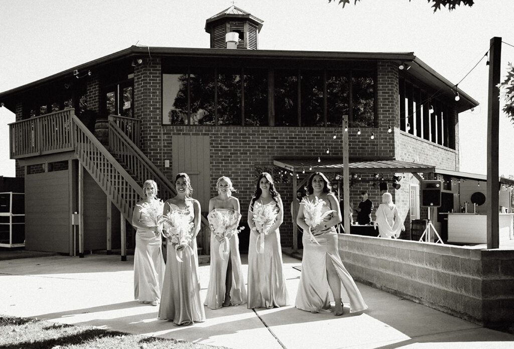 BBW Bridesmaids at yinzer valley farms Wedding