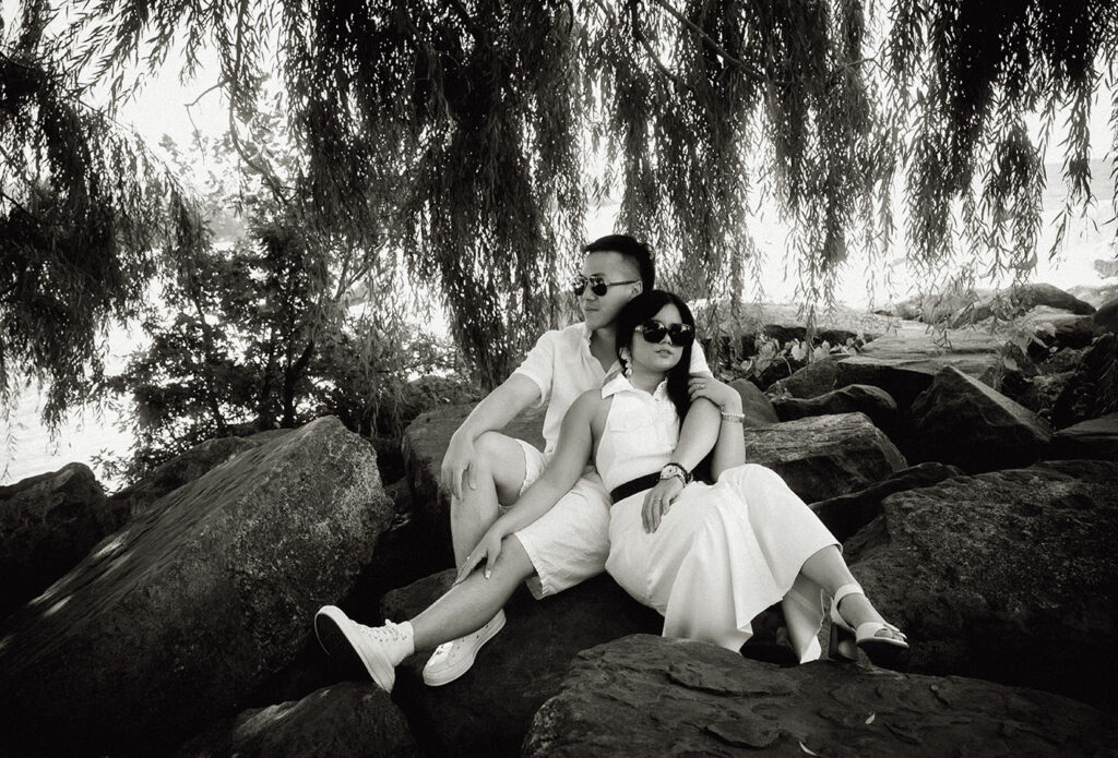 BW Bride and Groom after wedding day Brunch at Edgewater Beach Cleveland