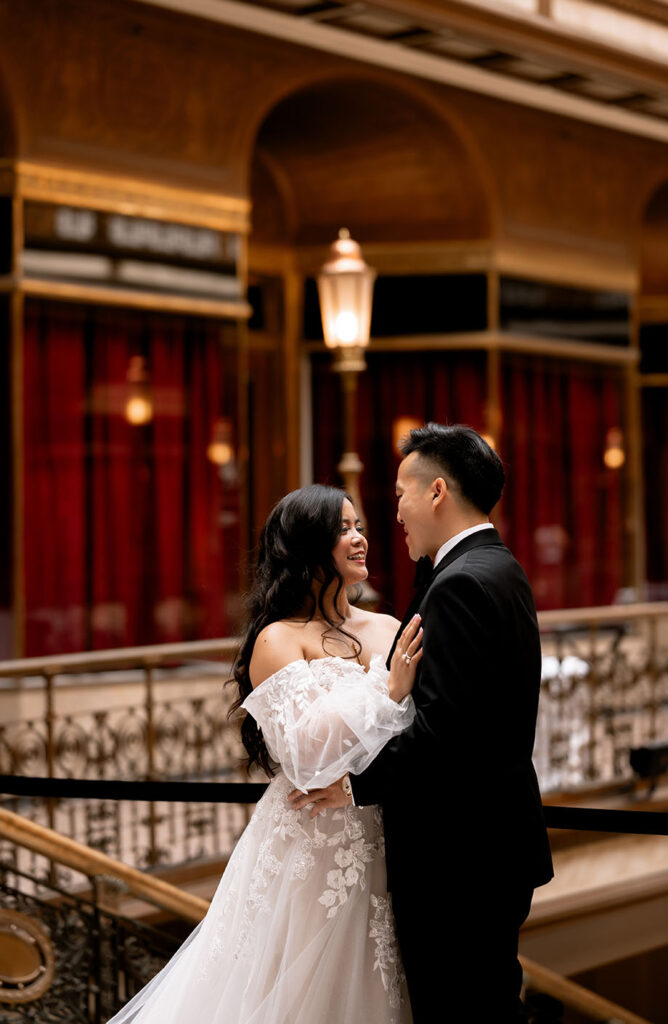 Bride and Groom Facing each other after first look