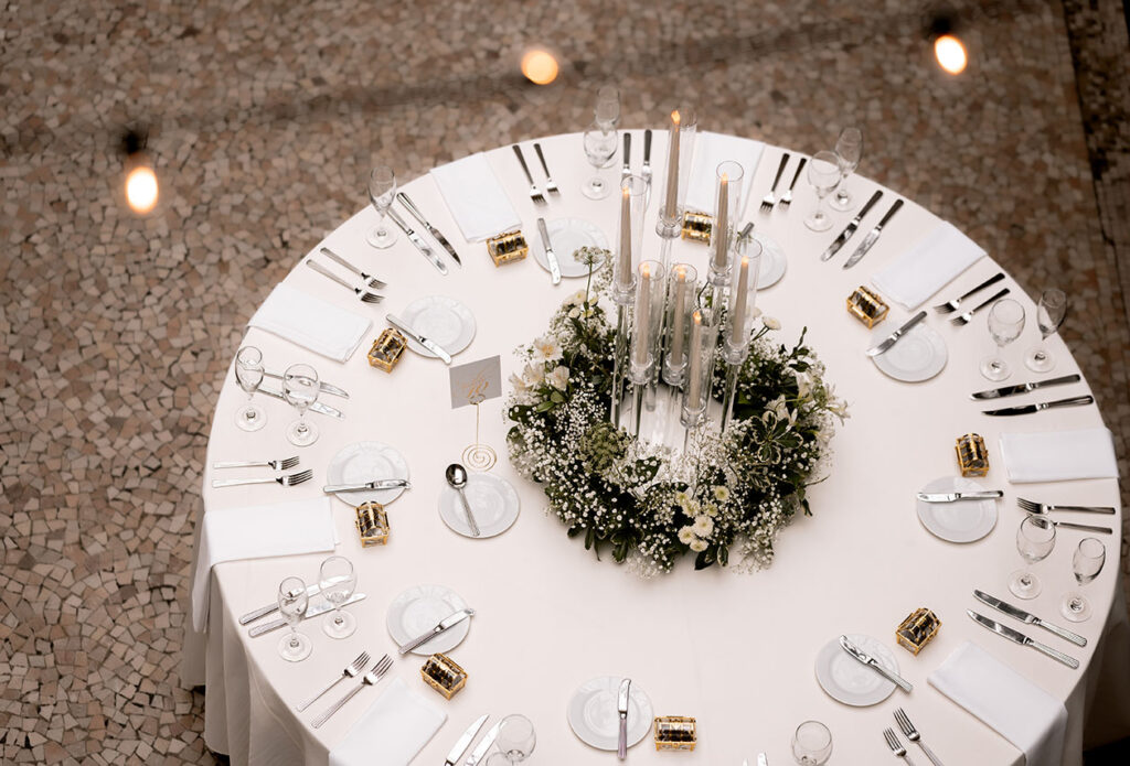 The Arcade Table Decor with candles 