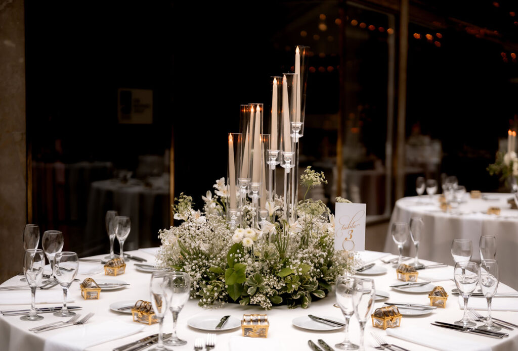 The Arcade Table Decor with candles 