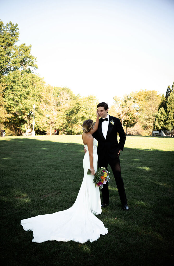 Bride and Groom at Mellon Park Garden