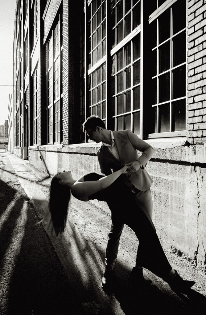 Couple Dipping in the Strip District Alley in the strip district