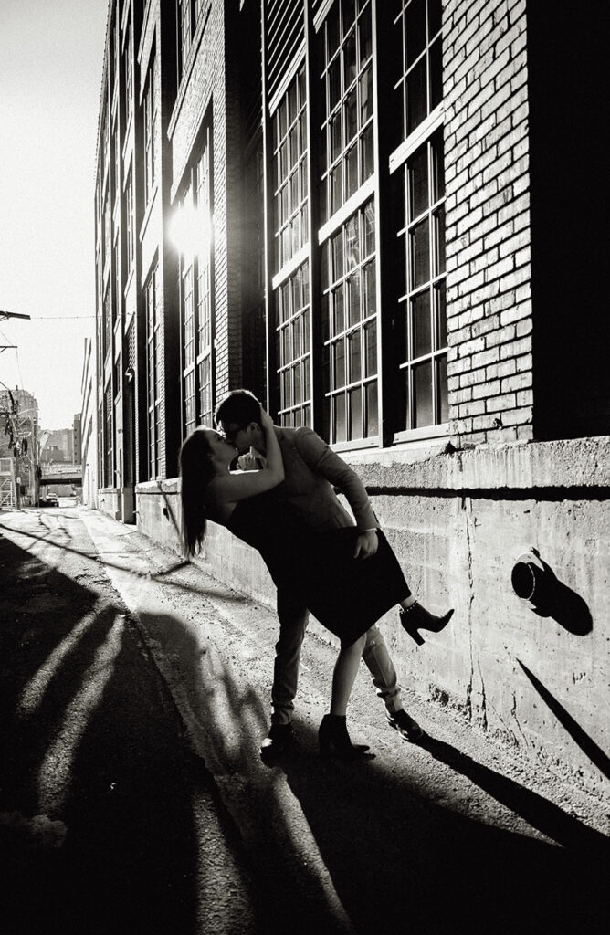 Couple Dipping in the Strip District Alley in the strip district