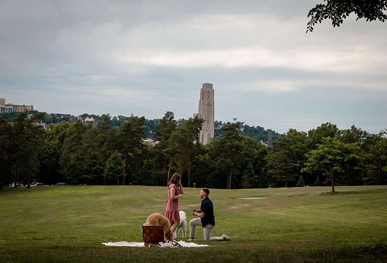 Schenley Park wedding proposal