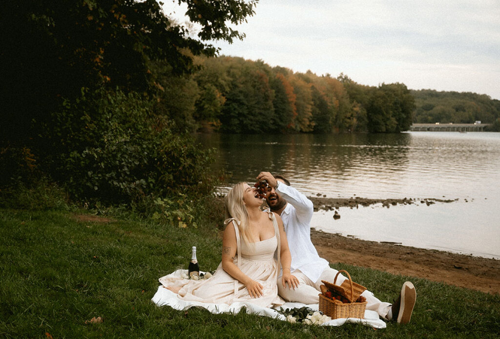 Romantic Picnic Engagement at Moraine State Park