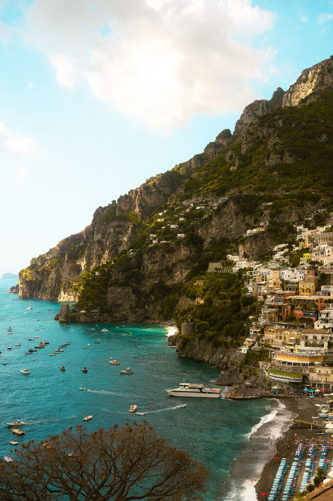 Positano Amalfi Coast during sunset