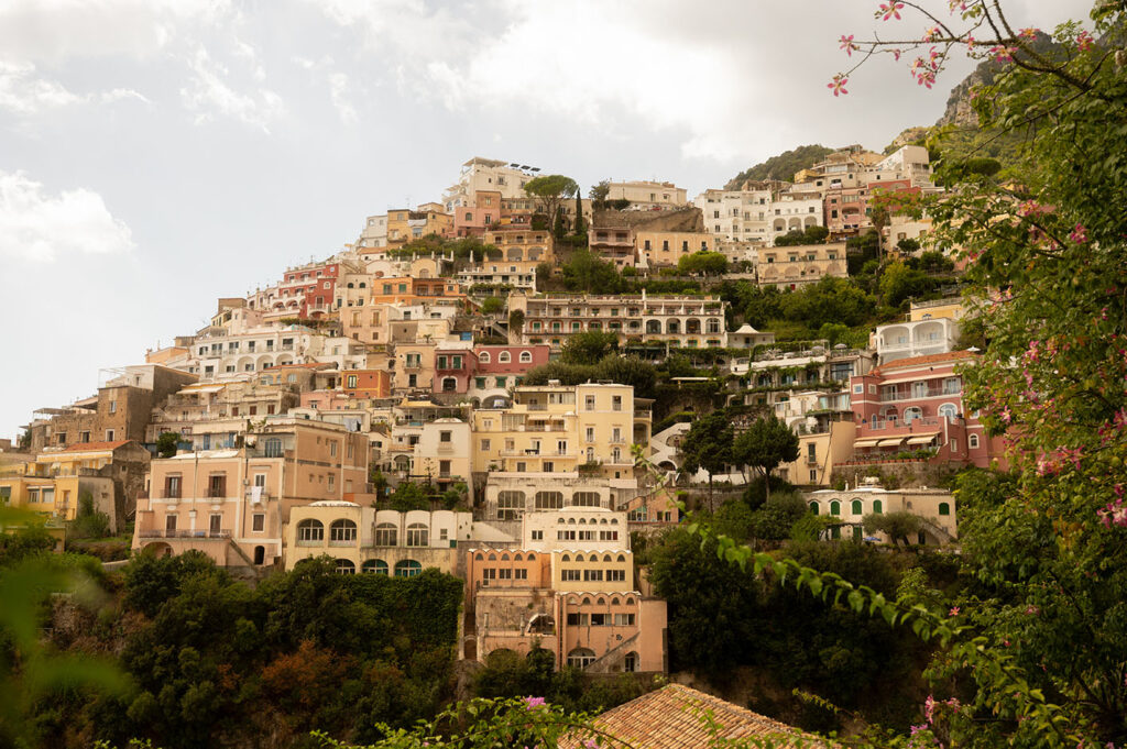 Positano Amalfi Coast during sunset