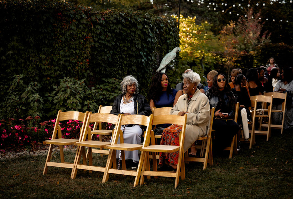 Guests sitting at the National Aviary Wedding