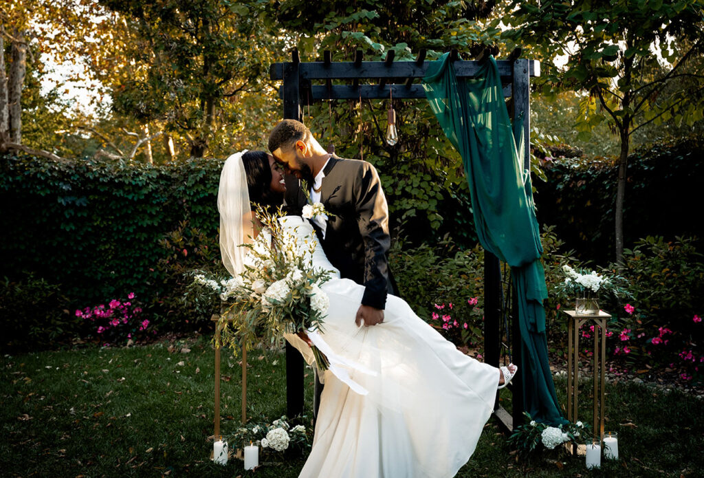 Bride and Groom Dip after they are pronounced Husband and Wife