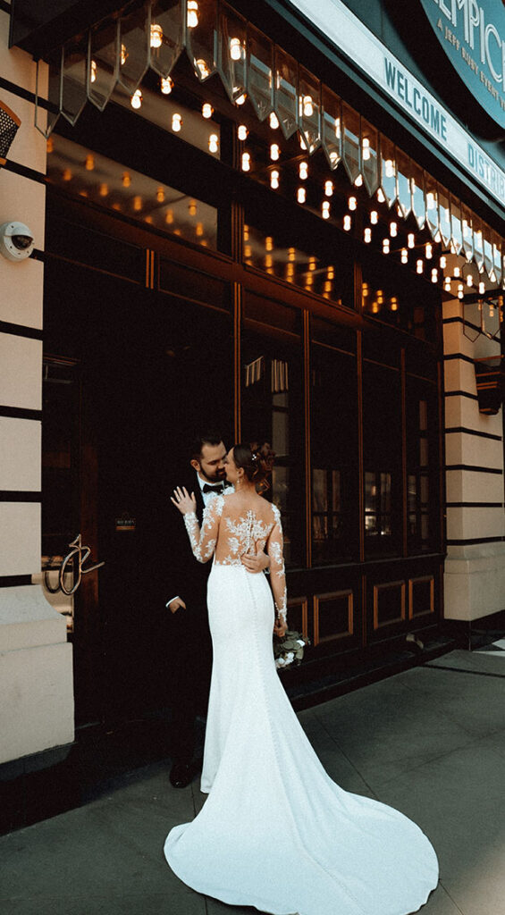 Bride and Groom at Downtown Cincinnati