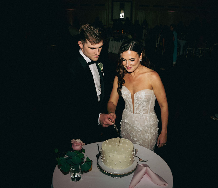 Bride and Groom Cake Cutting
