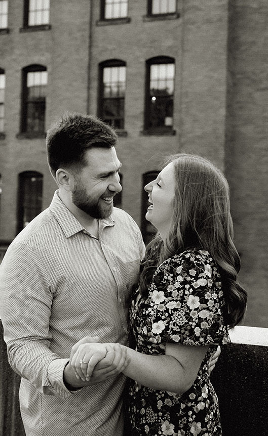 Engaged Couple looking at each other