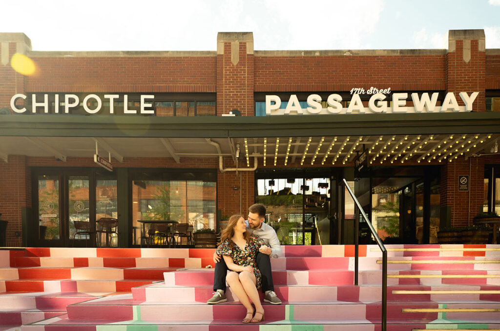 Engagement in front of the Terminal in the Strip District in Pittsburgh