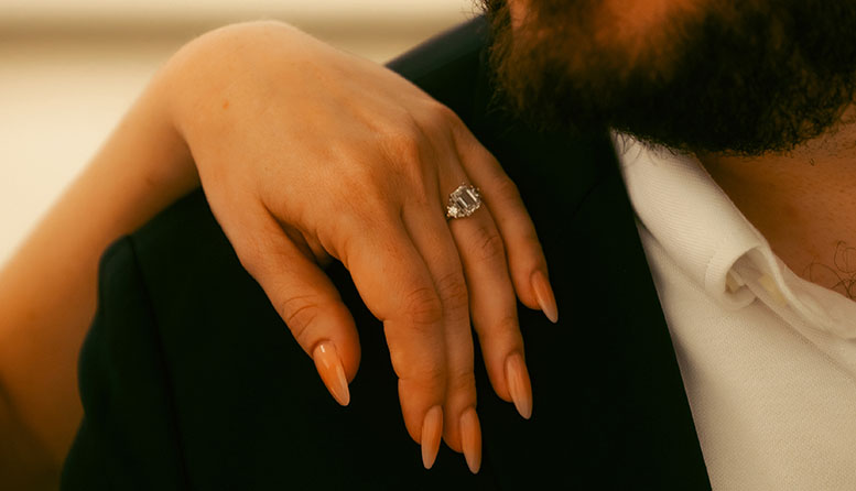 Engagement Ring during Engagement Photos in Pittsburgh