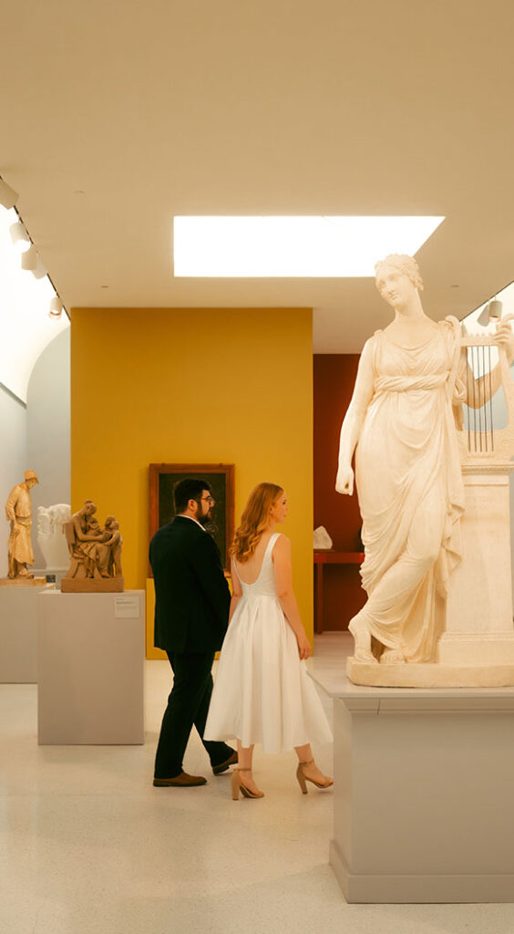 Engagement photos at Carnegie Museum of Art in Pittsburgh