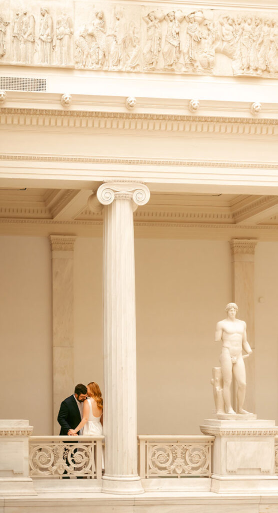 Couple looking at each other at Carnegie Museum of Art in Pittsburgh