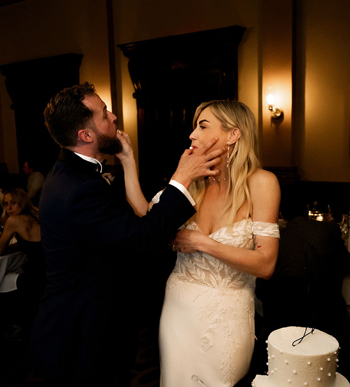 cake cutting at Grand Concurse wedding reception