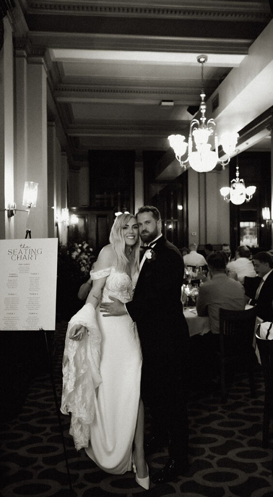 Bride and Groom at their wedding reception in Pittsburgh