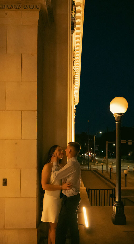 Couple About to kiss in Pittsburgh Engagement