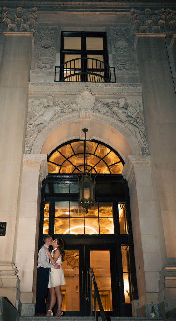 Couple Kissing during Romantic Engagement