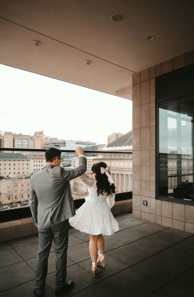 Couple Dancing during their engagement at The Oaklander
