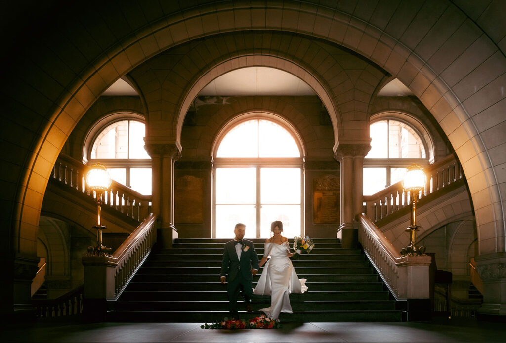 Bride and Groom at Allegheny Courthouse