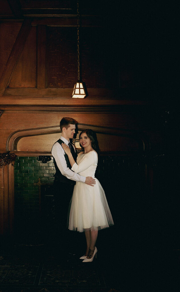 Couple stand at Mansion on fifth Living Room