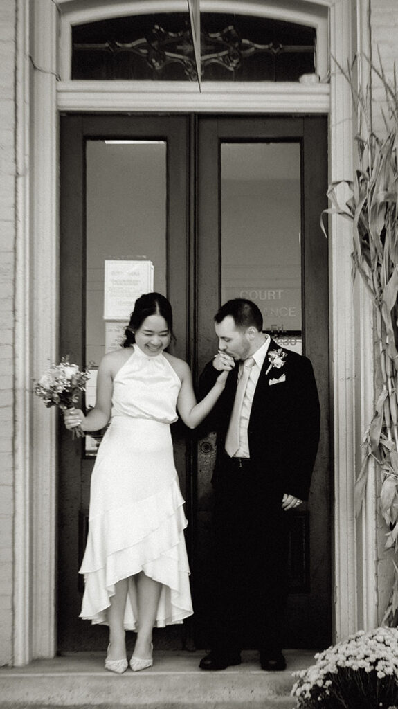 Bride and Groom during their Pittsburgh Elopement