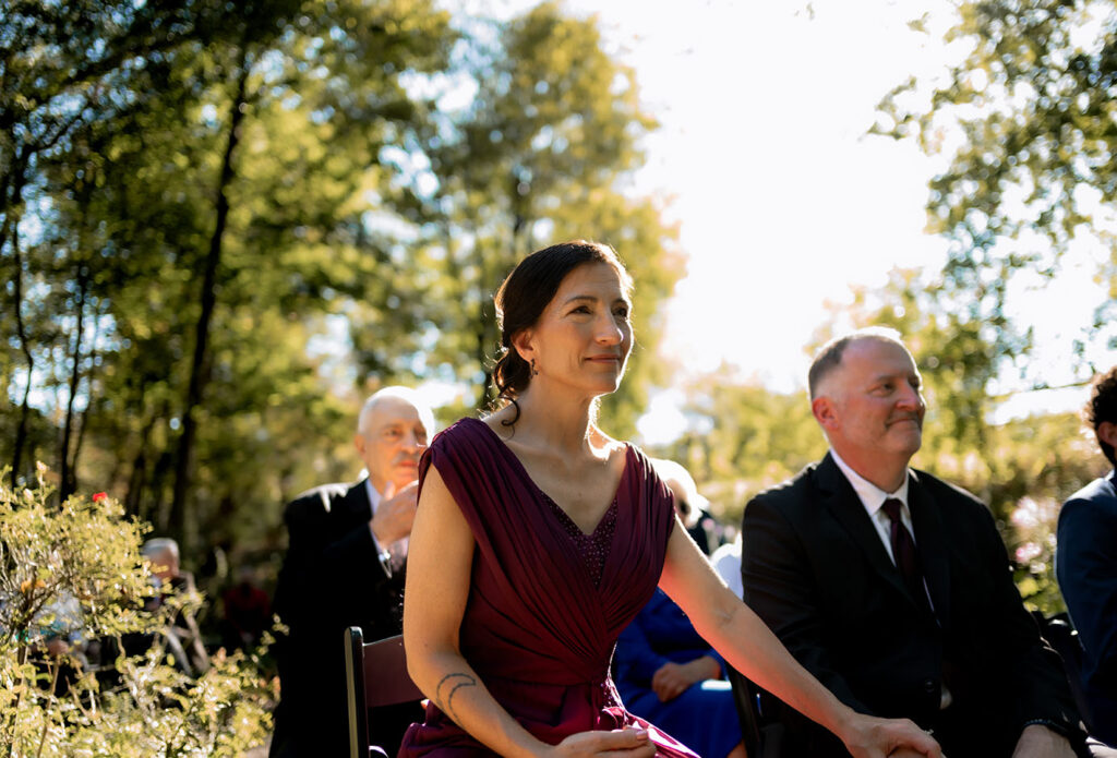 Guests during the wedding ceremony in a Pittsburgh Wedding 