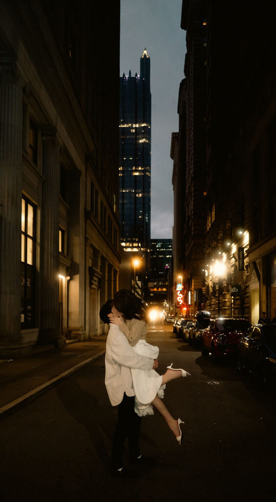 Couple in Downtown Pittsburgh
