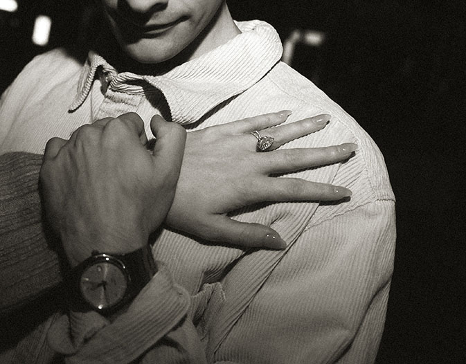 Engagement Ring of Couple in Downtown Pittsburgh