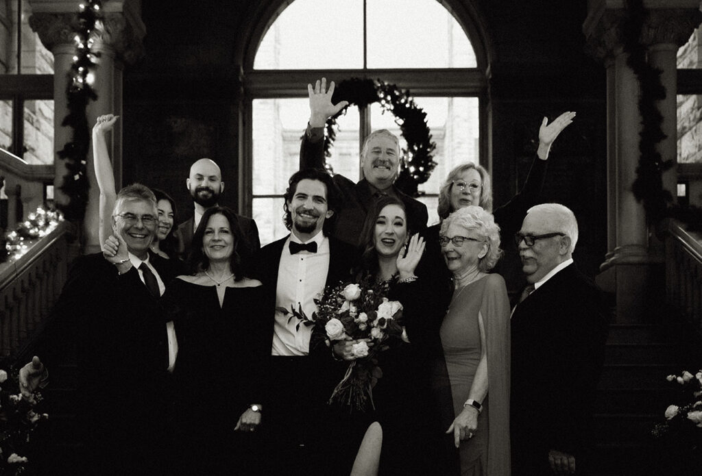 Intimate courthouse wedding with close family at the Allegheny County Courthouse