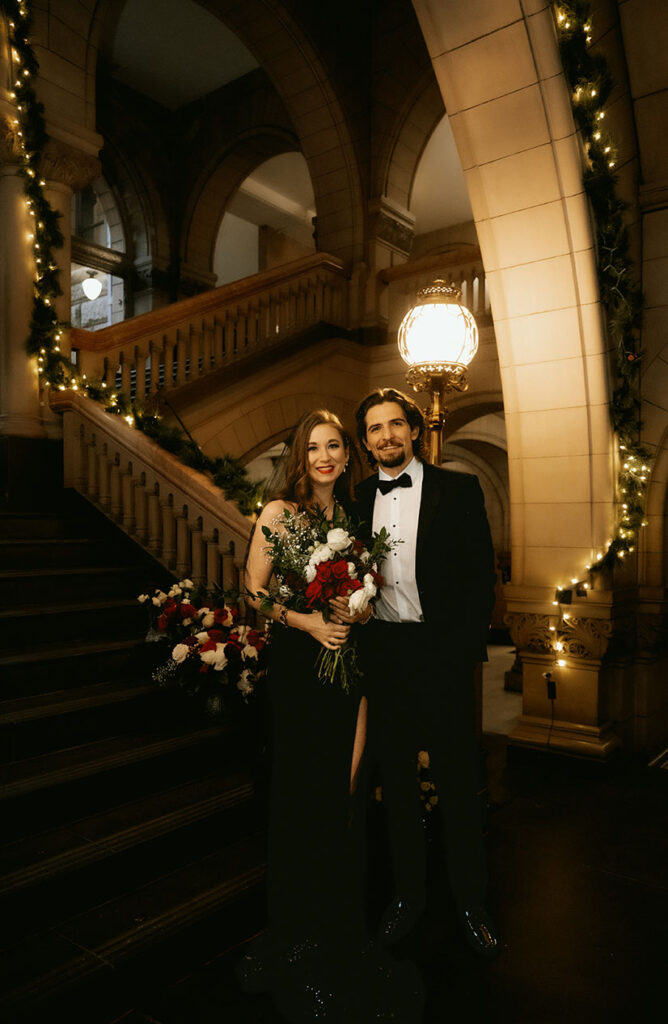 Documentary wedding photos inside the Allegheny County Courthouse