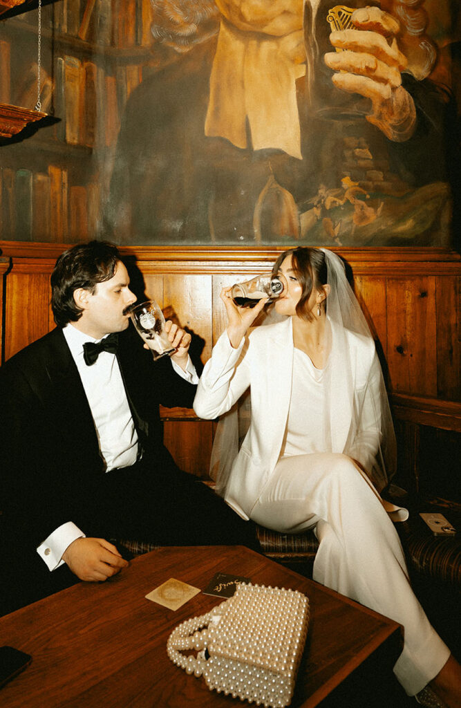 Candid moments during a New York City elopement photographed in documentary style