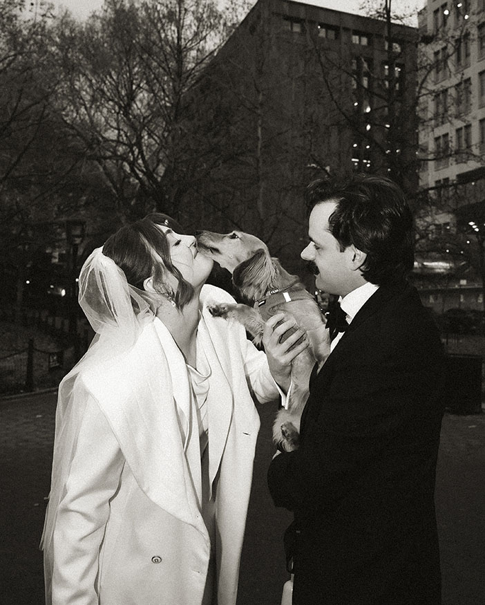 Winter portraits at Washington Square Park for an intimate NYC wedding